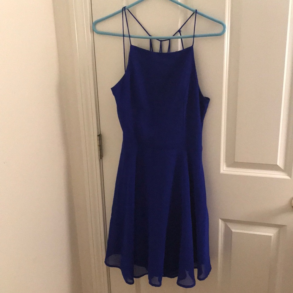 Cocktail dress! Bright blue and worn once! Size L